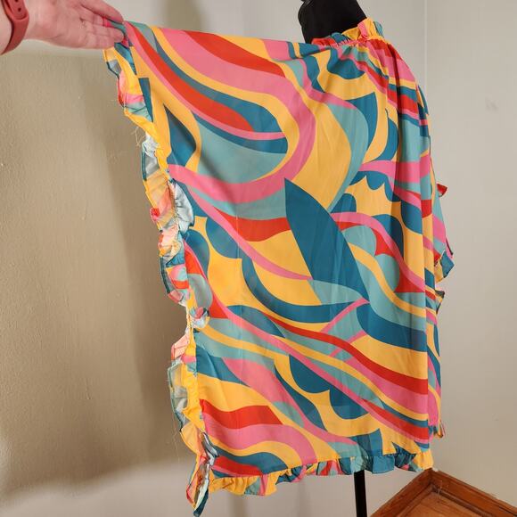 ENTRO Oversized Ruffle Sleeve Blouse, Size S/M - Picture 10 of 11